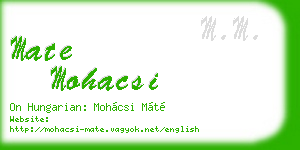 mate mohacsi business card