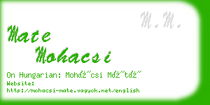 mate mohacsi business card